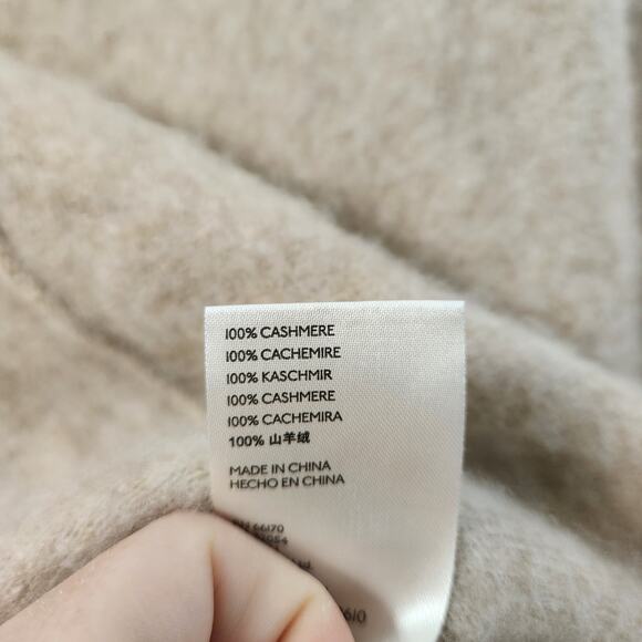 Free People Cashmere V Neck Oversized Cropped Sweater M Tan Cozycore Fall - Picture 5 of 8